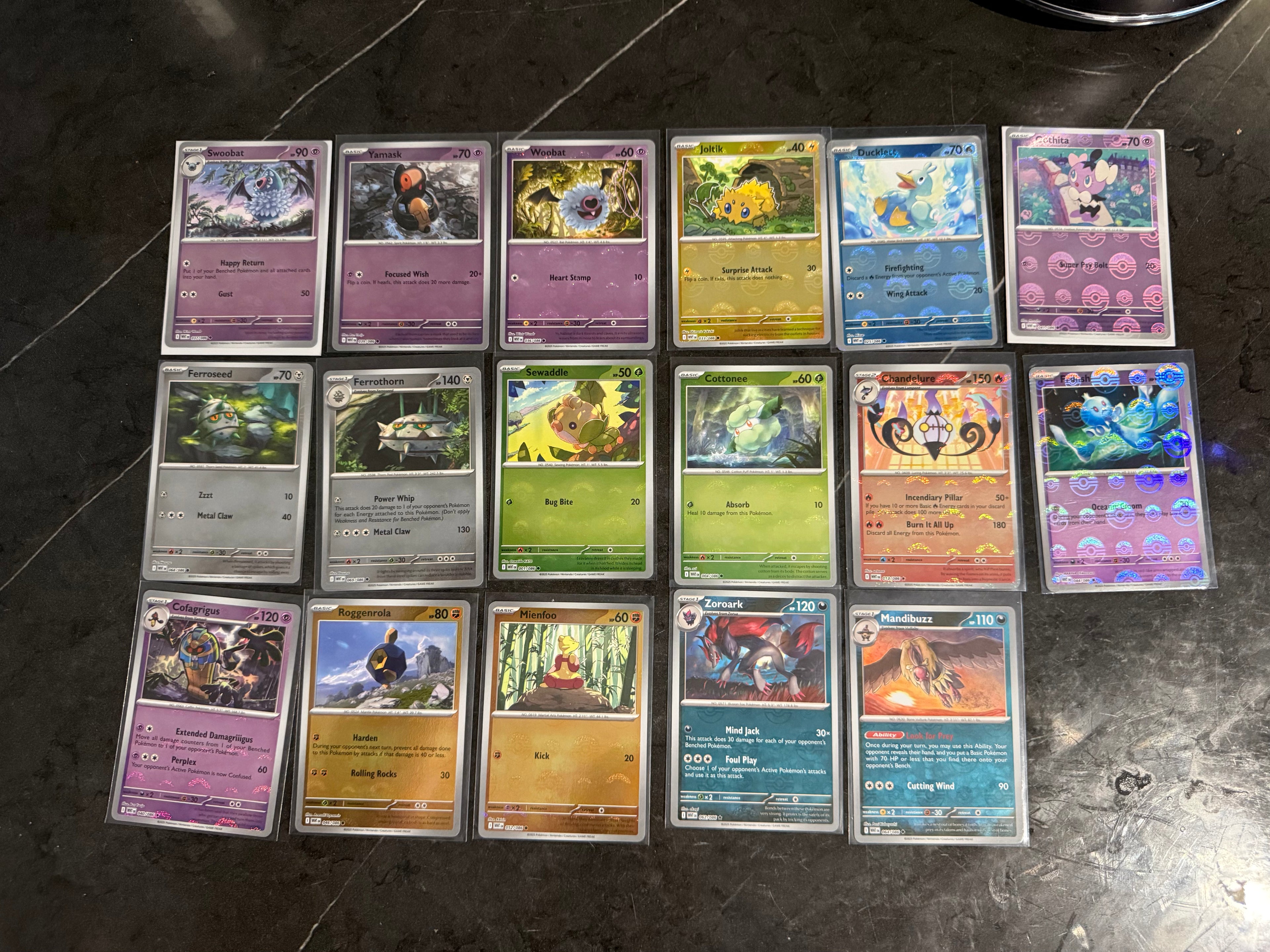 Pokemon White Flare Pokeball Reverse Holo Bundle 17 Cards
