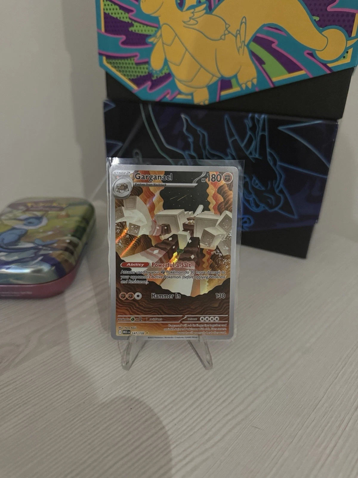 Pokemon Garganacl TCG Mega Evolution Holo Card 147/132 Mint Condition